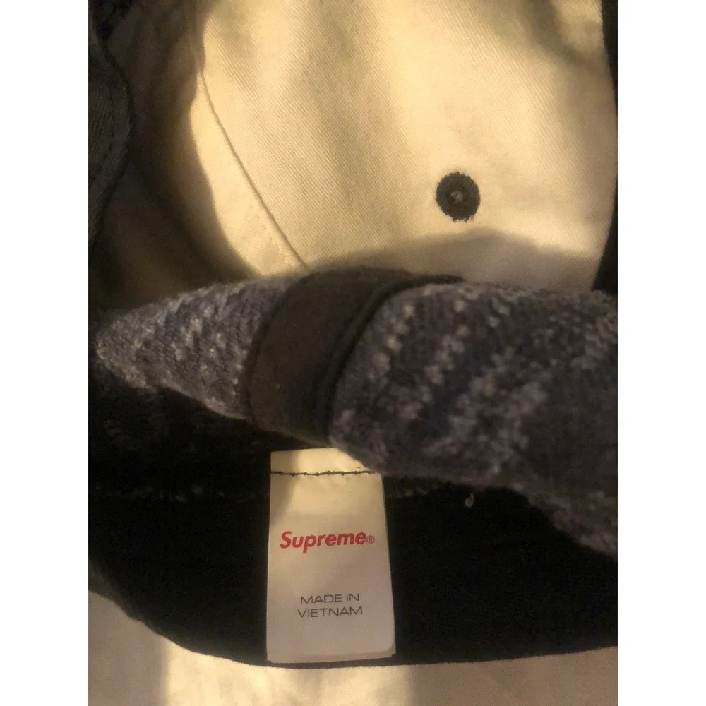 Supreme needle punch 6-Panel gray Hat Denim Cap